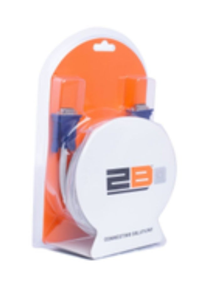 2B Cable Monitor VGA 10 meters long 15 Male to 15 Female DC463 - White - Image 1